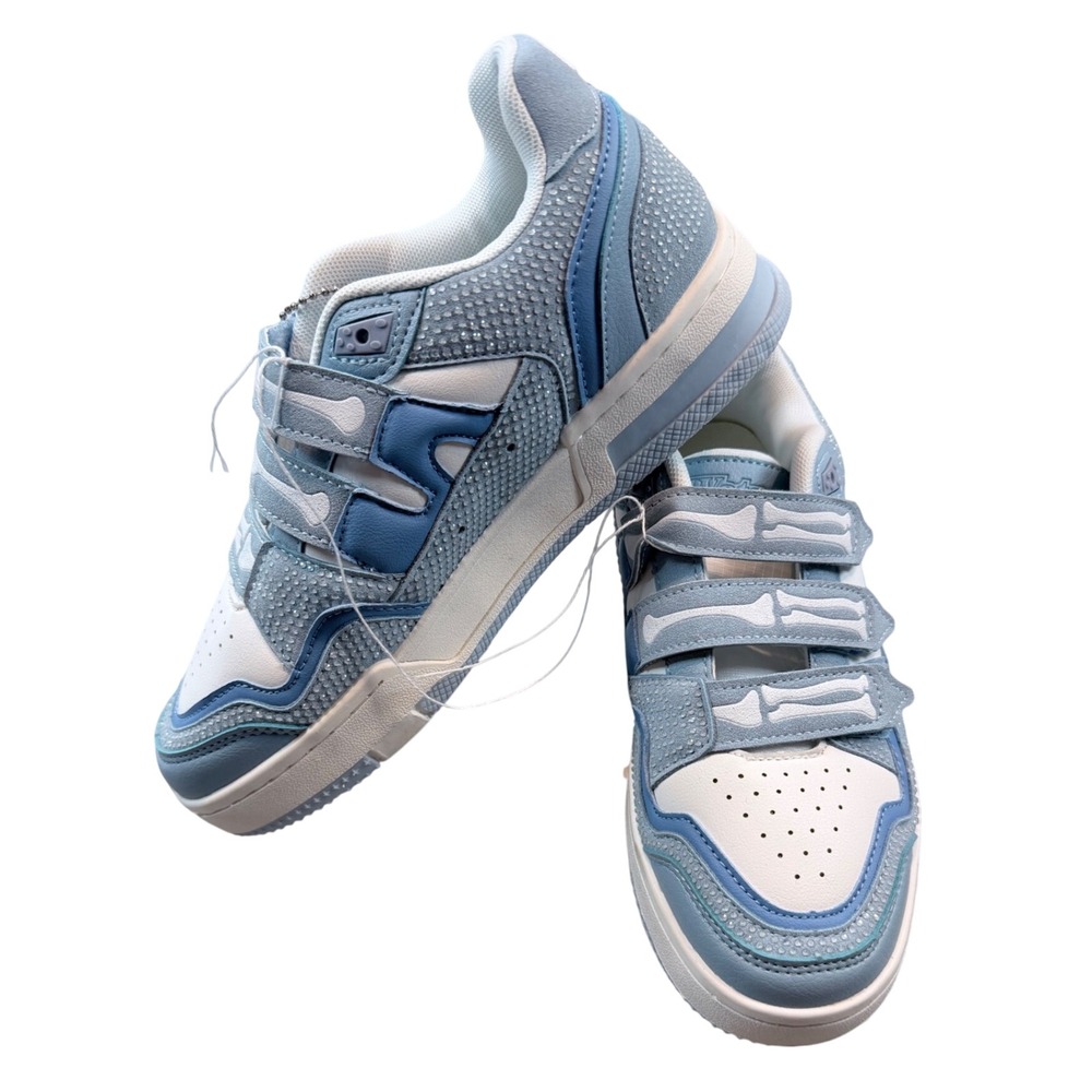 Watson (BRAND) Chunk Bones Hook and Loop Sneakers Light Blue White Women Size 5